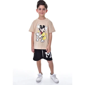 Mickey Baskılı 2'li Şort - T-Shirt Çocuk Takım
