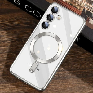 Galaxy S24 Fe Kılıf Kamera Lens ve Hoparlör Toz Korumalı Magsafe Şarj Özellikli Esnek Silikon