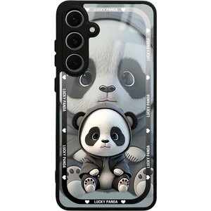 Samsung S24 Fe White Lucky Panda Tasarımlı Glossy Telefon Kılıfı