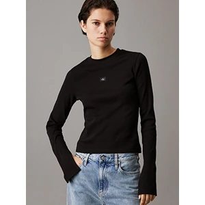 Calvin Klein Woven Label Rıb Ls Top
