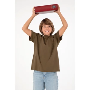 U.S. Polo Assn. Erkek Çocuk Haki Bisiklet Yaka Tiört 50295428-VR027