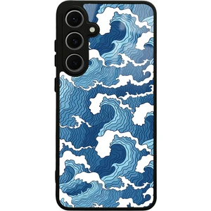 Samsung S24 Fe Mavi Dalga Tasarımlı Glossy Telefon Kılıfı