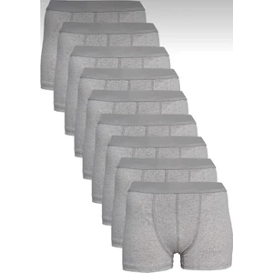 Nacar Store Erkek Pamuklu Likralı 10'lu Paket Gri Boxer