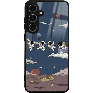 Samsung S24 Fe Salıncaklı Astronot Tasarımlı Glossy Telefon Kılıfı