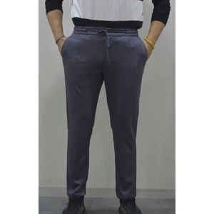Erkek Mavi Çelik Örme Jogger Pantolon