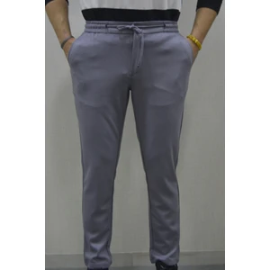 Erkek Gri Çelik Örme Jogger Pantolon