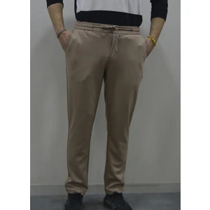 Erkek Bej Çelik Örme Jogger Pantolon