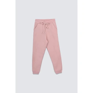 Basic Şardonlu Çift Cepli Eşofman Altı 3-10 Yaş Pudra