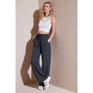 Pamuklu Relaxed Fit Yüksek Bel Bol Paça Pantolon Bayan Pantolon 668YP5118