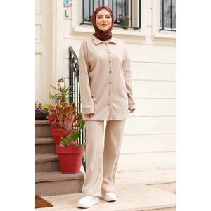 Aktel Gömlek Pantolon Ikili Takım 1291 - Taş