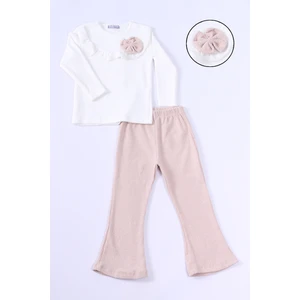 Kız Çocuk Triko Takım Fiyonklu Fırfırlı Ispanyol Paça E21