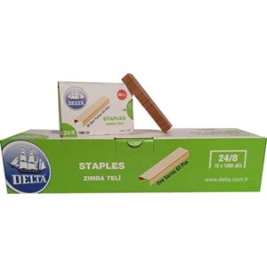 Zımba Teli 24/8 Bakır Rengi 1,000 Li 10 Paket