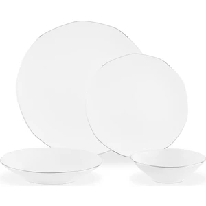 Madame Coco Collin 6 Kişilik 24 Parça Yemek Takımı - Beyaz/silver