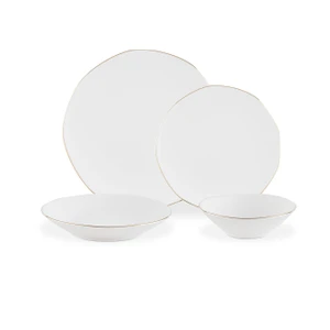 Madame Coco Collin 6 Kişilik 24 Parça Yemek Takımı - Beyaz/gold