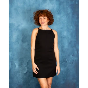 Portakal Esintisi Halter Yaka Kısa Kadın Elbise