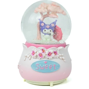 Kar Küresi Hello Kitty ve Kuromi Temalı Müzikli Pilli Renkli Işıklı Dekoratif Hediyelik
