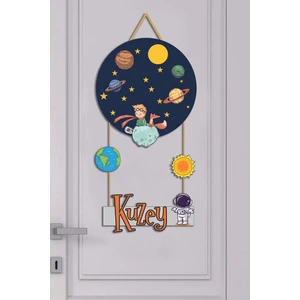 Bebek Odası Ahşap Kapı Süsü Uzay 4