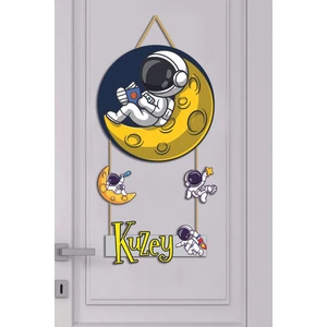 Bebek Odası Ahşap Kapı Süsü Uzay 1