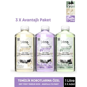 Robo Master Temizlik Robotlarına Özel Sert Yüzey Temizlik ve Hijyen Sıvısı 3 Ürün Tek Pakette