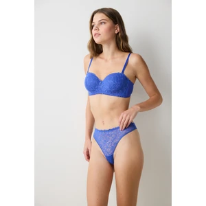 Lotus Lace Dantel Saks Mavisi Sütyen