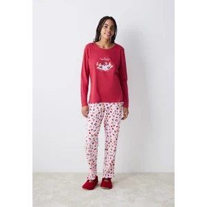 Happy&merry Kırmızı Pantolon Pijama Takımı