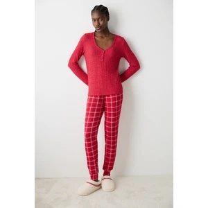 Best Of Winter Kırmızı Pantolon Pijama Takımı