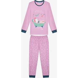Kız Çocuk Relax Time Termal Lila Pijama Takımı