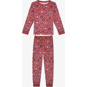 Uzun Kollu Kız Çocuk Uzun Kollu Woofmas Kırmızı Pijama Takımı