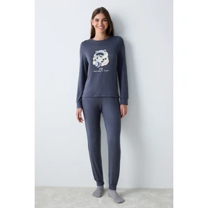 Sleep Mood  Gri Tişört Pijama Üstü