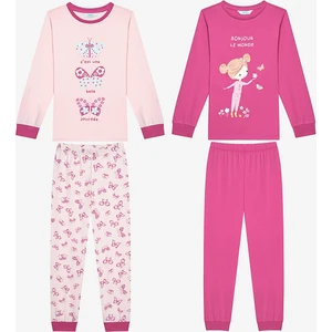 Pamuklu Kız Çocuk Le Monde 2li Çok Renkli Pijama Takımı