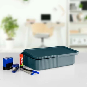 Kapaklı 6 Litre Ince-Geniş Saklama Kutusu - Ofis ve Kırtasiye Düzenleyici, Çok Amaçlı Kullanım