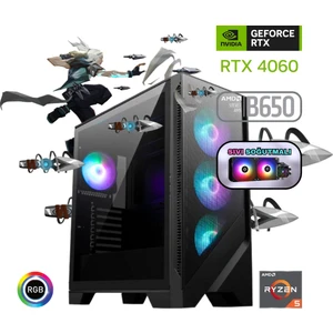Ryzen 5 7600 32GB Ddr5 1tb SSD Rtx 4060 B650 240MM SIVI SOĞUTMA Oyun Bilgisayarı