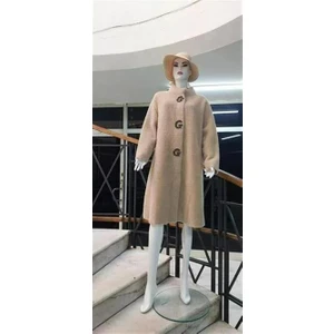 Italyan Pula Taş Detaylı Uzun Angora Kaban (120 Cm)