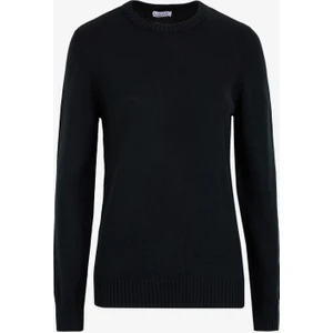 Siyah Kadın Bisiklet Yaka Basic Düz Kazak ML4WL-KZK-9010