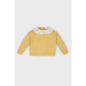Kız Bebek Dantel Yaka Basic Düz Sweatshirt E2825A524WN