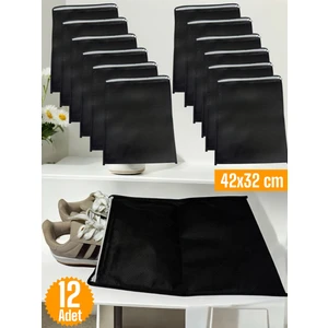 Balkan Room 12 Adet Siyah Ayakkabı Saklama Çantası Seyahat Hurcu Çok Amaçlı Fermuarlı Dolap Çekmece Valiz Düzenleyici