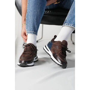 Vios Model  Deri El Yapımı Kahverengi Erkek  Sneaker