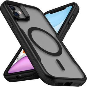 Apple iPhone 11 Uyumlu Kılıf Magsafe Wireless Şarj Özellikli Şerit Tasarımlı Kılıf Kapak