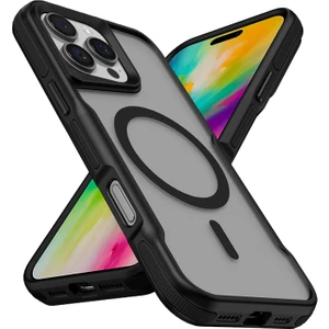 Apple iPhone 16 Pro Max Uyumlu Kılıf Magsafe Wireless Şarj Özellikli Şerit Tasarımlı Kılıf Kapak