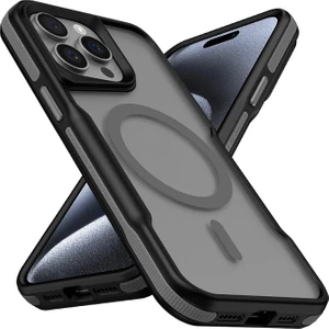 Apple iPhone 14 Pro Max Uyumlu Kılıf Magsafe Wireless Şarj Özellikli Şerit Tasarımlı Kılıf Kapak