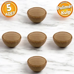 Piyano Polimer Düğme Kulp Dışbükey Ceviz Dolap Mobilya Mutfak Dolabı Çekmece Kulpu Kulbu 5 ADET