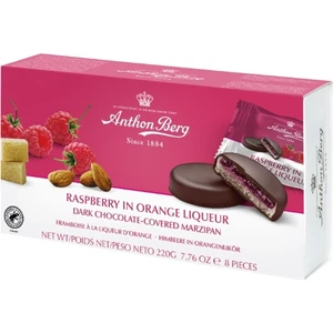 Anthon Berg Bitter Çikolata Kaplı Portakal Likörlü Ahududu Dolgulu Badem Ezmesi - Raspberry In Orange Liqueur 220 gr