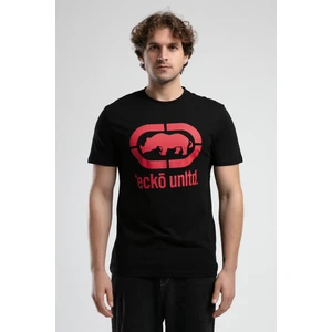 ECKO UNLTD Marc Siyah Kırmızı Bisiklet Yaka Baskılı Standard Fit Erkek Tshirt