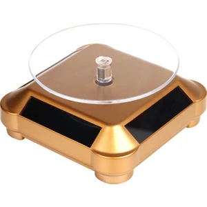 110*110*50MM Güneş Vitrin Otomatik Dönen Stand 360 Döner Tabla Kolye Bilezik Saat Ekranı Altın (Yurt Dışından)