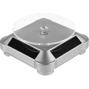110*110*50MM Güneş Vitrin Otomatik Dönen Stand 360 Döner Tabla Kolye Bilezik Saat Ekranı Gümüş (Yurt Dışından)