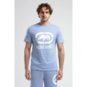 Ecko Unltd. ECKO UNLTD Marc Mavi Bisiklet Yaka Baskılı Standard Fit Erkek Tshirt