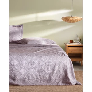 Triangle King Size %100 Pamuk Yatak Örtüsü - Açık Mürdüm