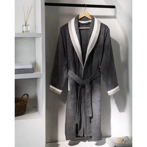 Raina Pamuklu Kadın Bornoz - Gri - Luxury Koleksiyon