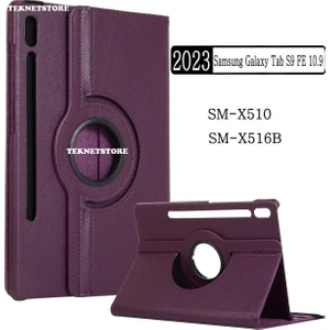 TEKNETSTORE Samsung Galaxy Tab S9 Fe 10.9 Inç Tablet Uyumlu Kılıf 360° Dönebilen Deri Leather New Style Case