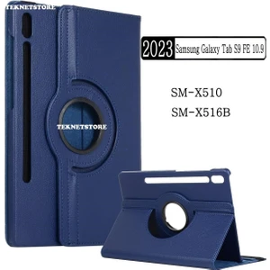 TEKNETSTORE Samsung Galaxy Tab S9 Fe 10.9 Inç Tablet Uyumlu Kılıf 360° Dönebilen Deri Leather New Style Case